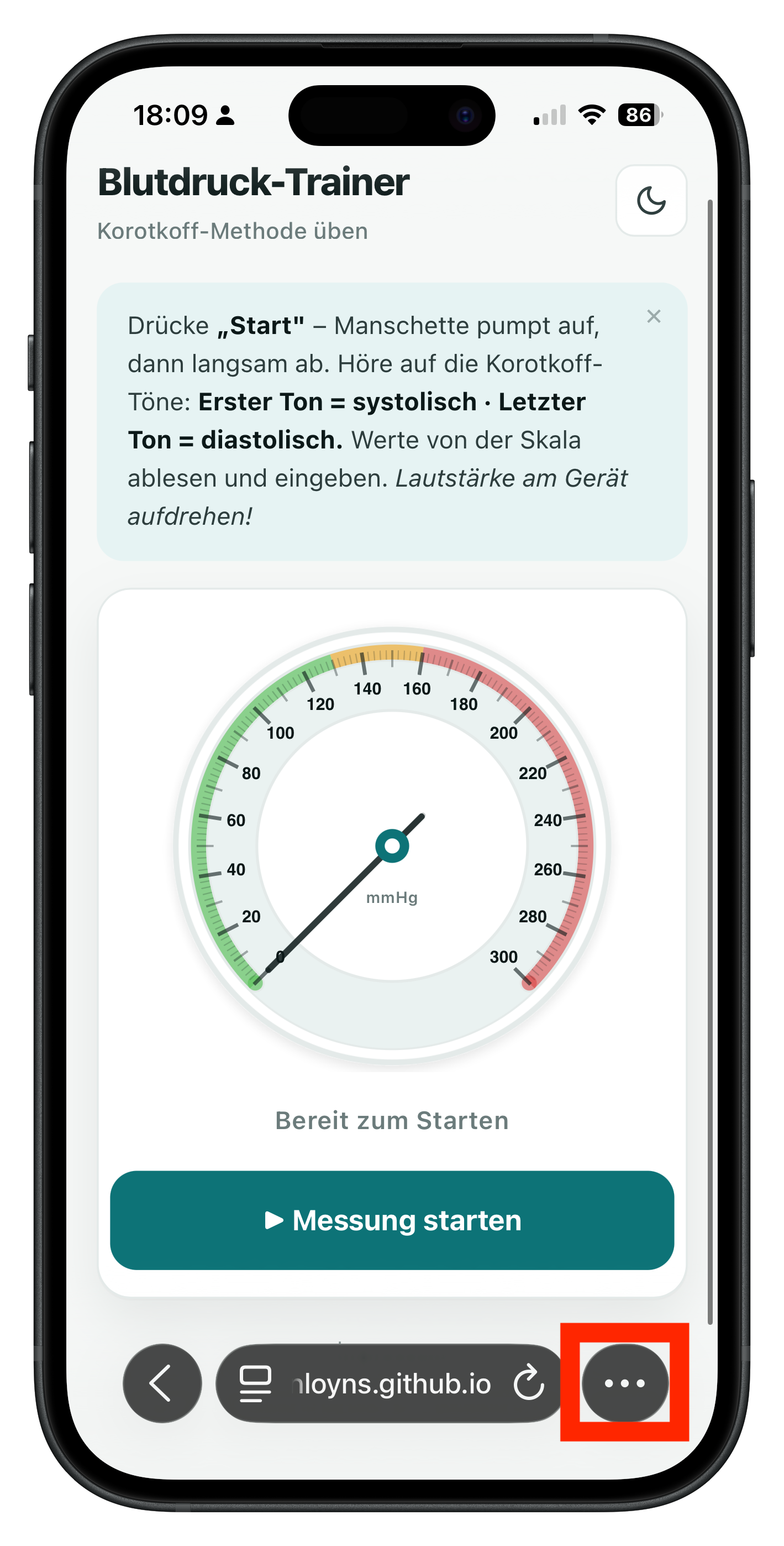 Tool im Safari-Browser öffnen